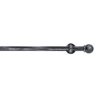 VORHANGSTANGE 120 cm  - Silberfarben/Schwarz, KONVENTIONELL, Metall (120cm)