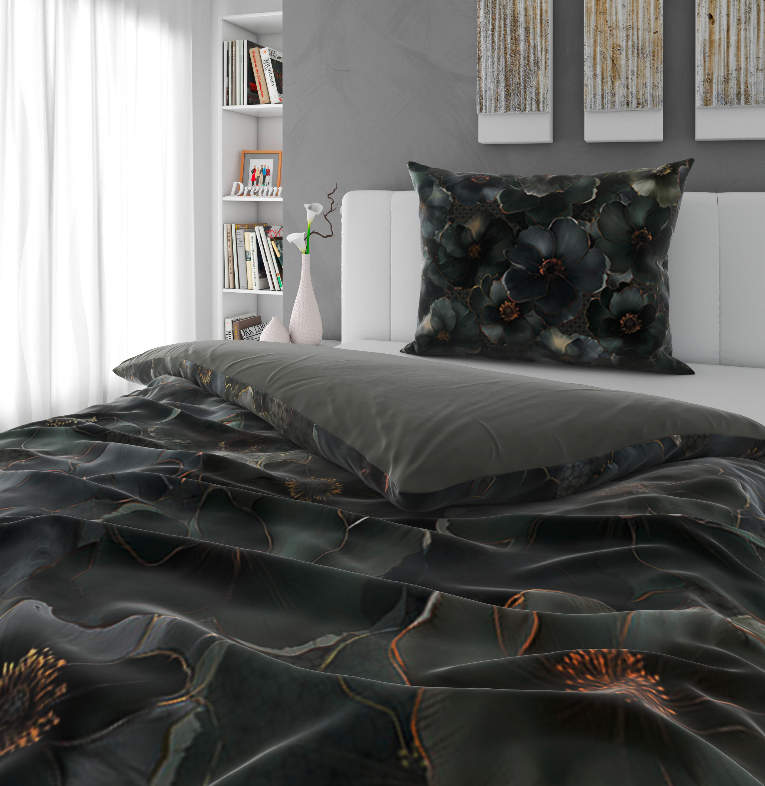 BETTWÄSCHE Decorum Satin 140/200 cm  - Schwarz, Basics, Textil (140/200cm) - Novel