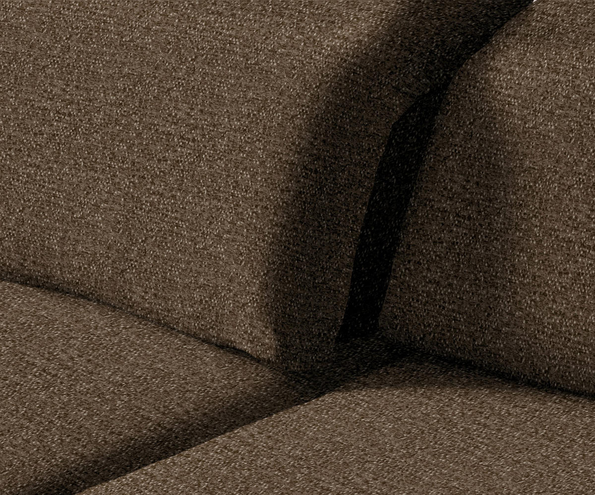 ECKSOFA in Webstoff Braun  - Schwarz/Braun, Design, Textil/Metall (180/289cm) - Stylife