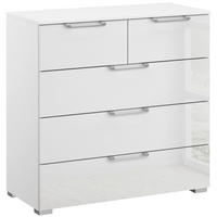 COMMODE 80/81/42 cm clair, blanc  - couleur d'aluminium/clair, Design, métal/verre (80/81/42cm) - Novel