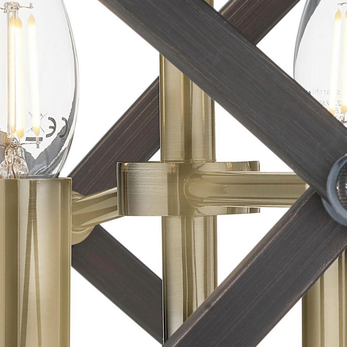 DECKENLEUCHTE Hoopla 45/33/45 cm   - Braun/Bronzefarben, Design, Metall (45/33/45cm) - Searchlight