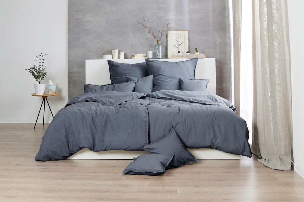 BETTWÄSCHE Renforcé 200/200 cm  - Anthrazit, Basics, Textil (200/200cm)