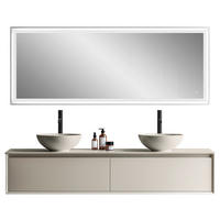 BADEZIMMER  in 180 cm  - Weiß/Cappuccino, Design, Holzwerkstoff/Stein (180cm) - Emilio Belluti