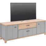 LOWBOARD Grau, Eiche Artisan  - Graphitfarben/Eiche Artisan, Basics, Holzwerkstoff/Kunststoff (176/59/48cm) - Hom`in