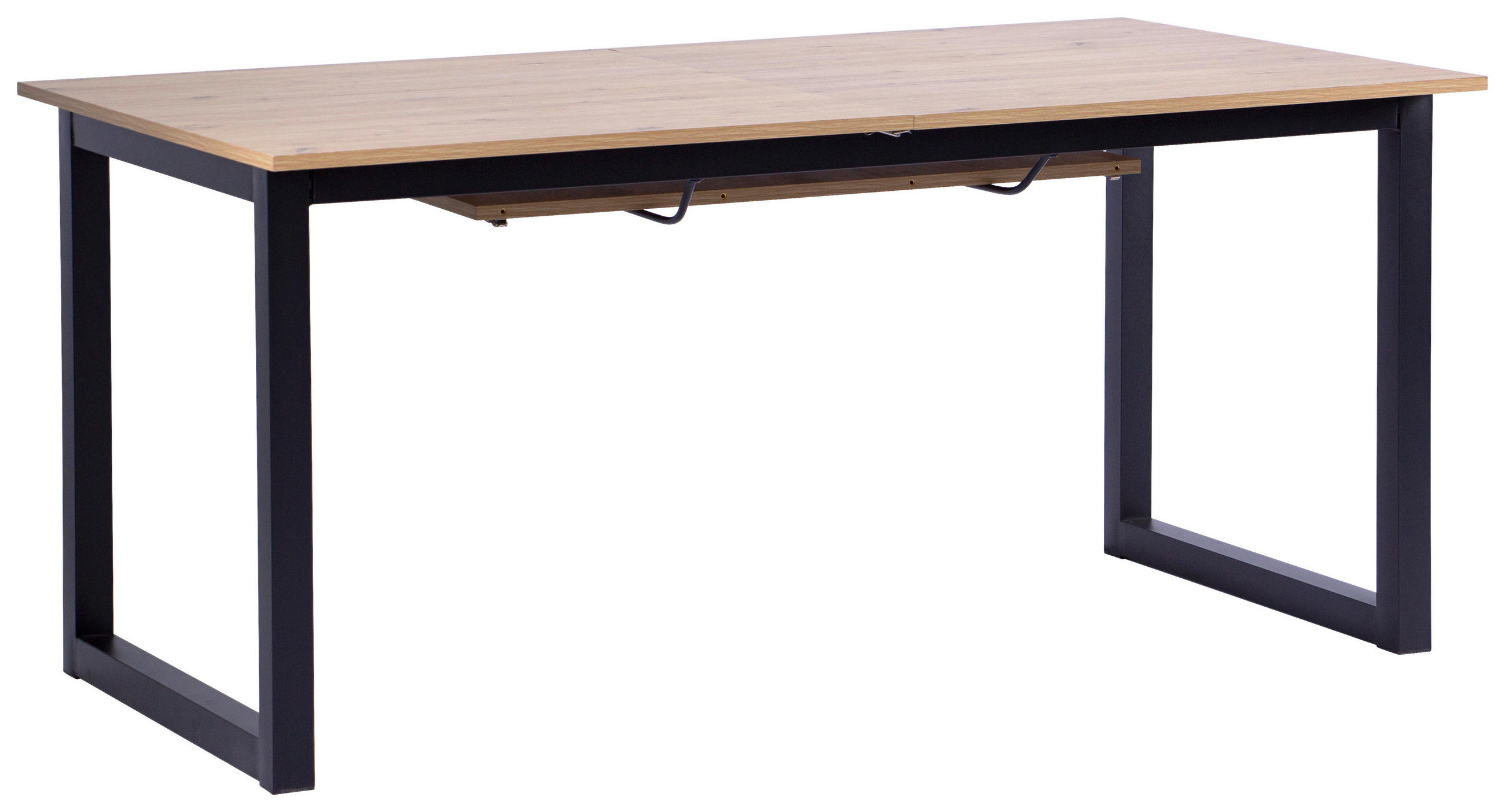 ESSTISCH in Metall, Holzwerkstoff  - Schwarz/Eiche Artisan, KONVENTIONELL, Holzwerkstoff/Metall (160-200/76/90cm) - MID.YOU
