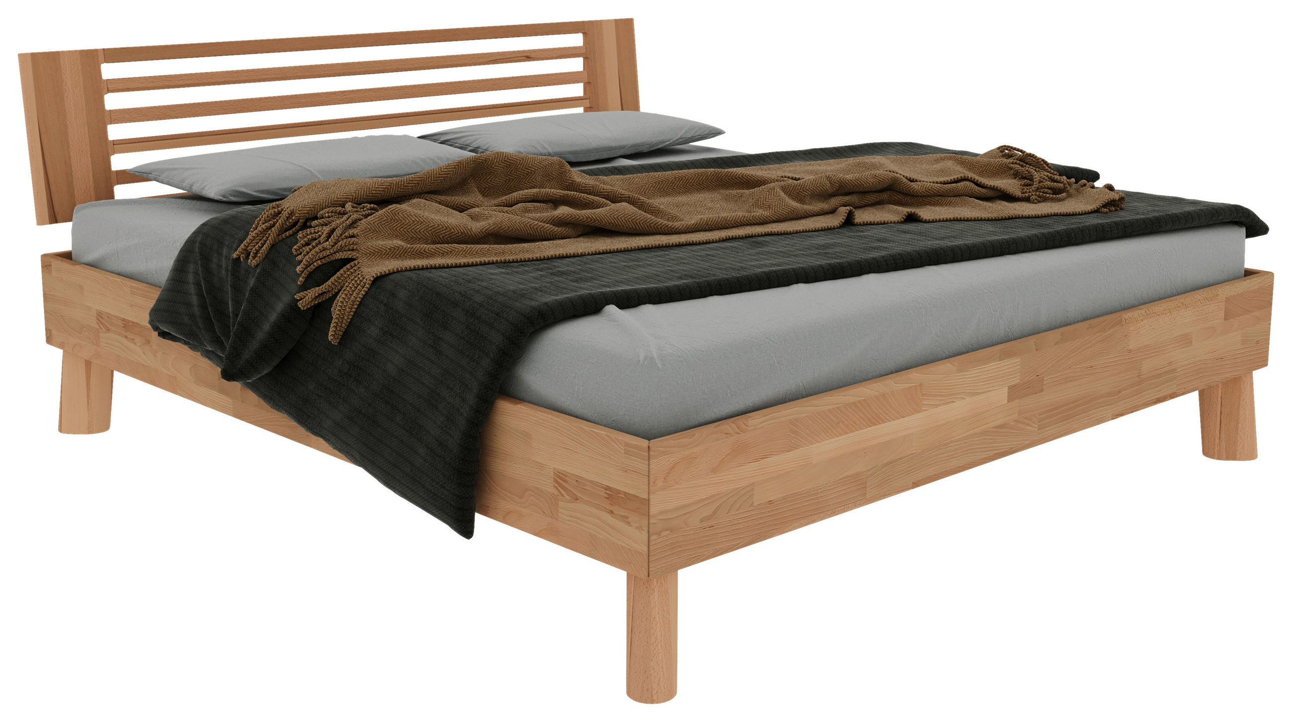 BETT 180/200 cm  in Naturfarben, Kernbuche  - Naturfarben/Kernbuche, MODERN, Holz (180/200cm) - MID.YOU