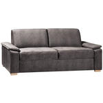SCHLAFSOFA  in Chenille Graubraun  - Eichefarben/Graubraun, KONVENTIONELL, Holz/Textil (230/86/97cm) - Novel