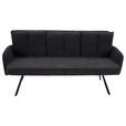 SITZBANK 180/93/67 cm Cord Dunkelgrau  - Dunkelgrau/Schwarz, Design, Textil/Metall (180/93/67cm) - Novel