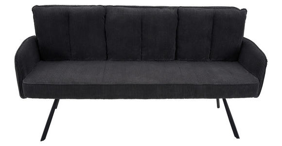 SITZBANK 180/93/67 cm Cord Dunkelgrau  - Dunkelgrau/Schwarz, Design, Textil/Metall (180/93/67cm) - Novel