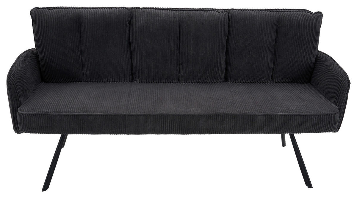 SITZBANK 180/93/67 cm Cord Dunkelgrau  - Dunkelgrau/Schwarz, Design, Textil/Metall (180/93/67cm) - Novel