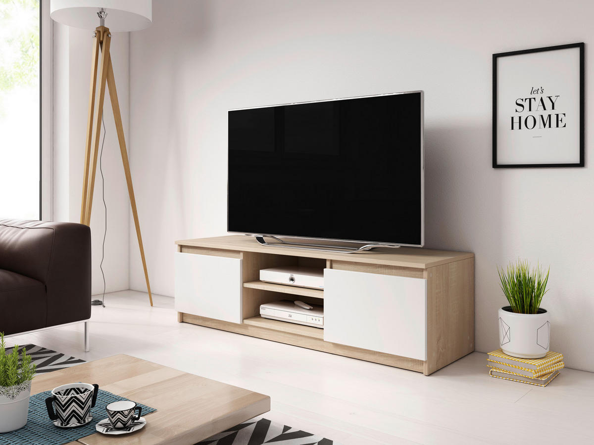 LOWBOARD  120/35,5/38 cm  stehend  - Schwarz/Weiß, Design, Holzwerkstoff/Kunststoff (120/35,5/38cm) - Livetastic