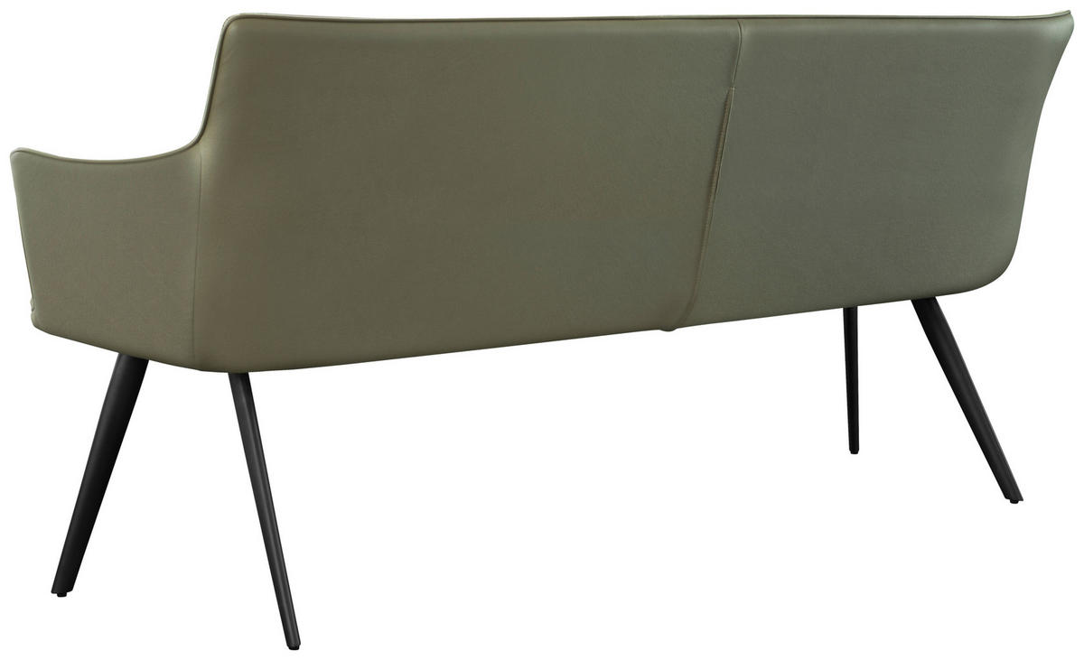 SITZBANK 200/90/62 cm  in Schwarz, Taupe, Olivgrün  - Taupe/Schwarz, Design, Holz/Textil (200/90/62cm) - Hom`in