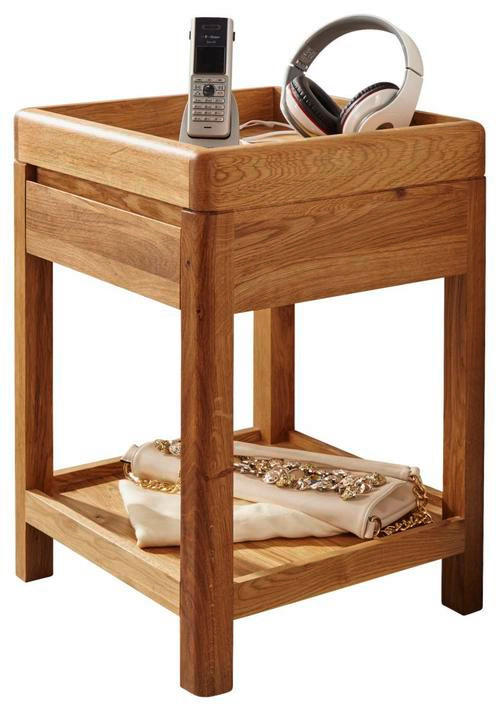 MASĂ AUXILIARĂ in lemn 40/40/60 cm  - culoare lemn stejar, Design, lemn (40/40/60cm) - Livetastic