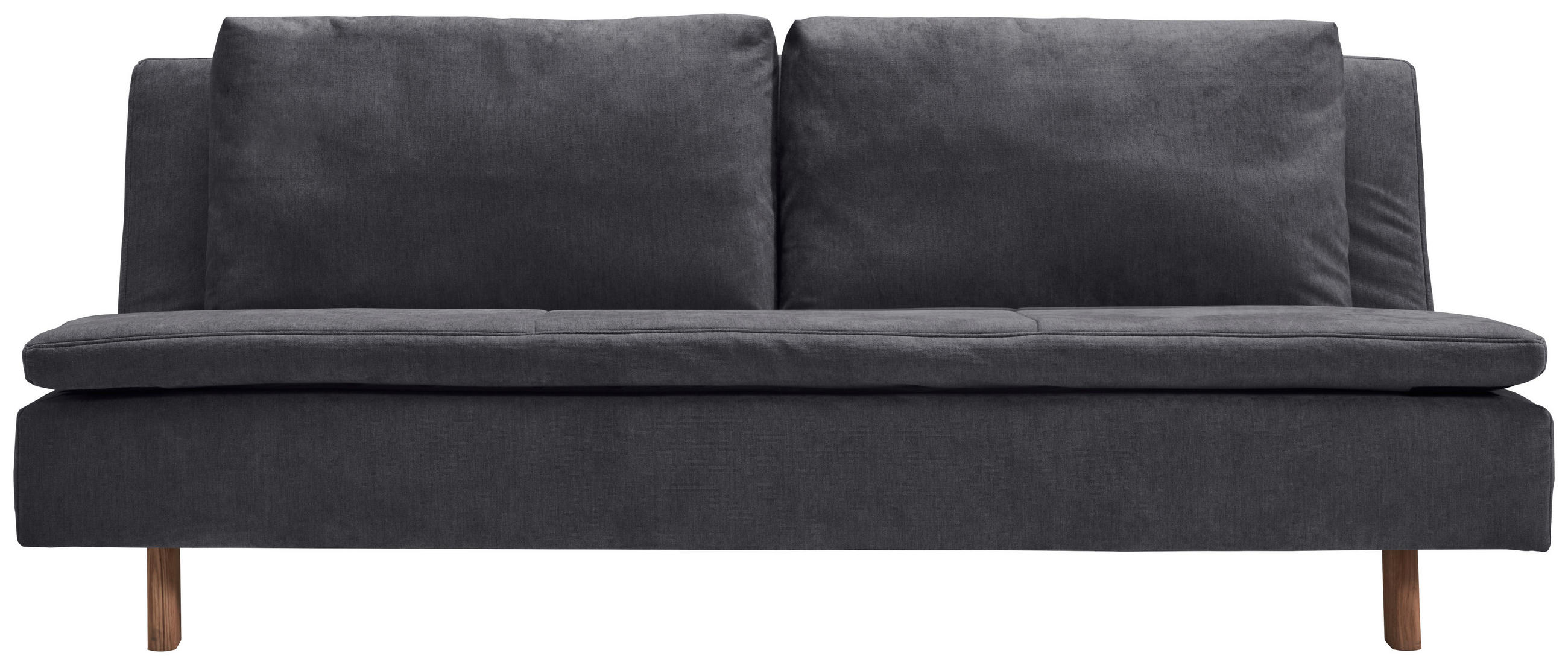 SCHLAFSOFA Flachgewebe Graublau  - Graublau/Eichefarben, KONVENTIONELL, Holz/Textil (205/85/98cm) - Carryhome