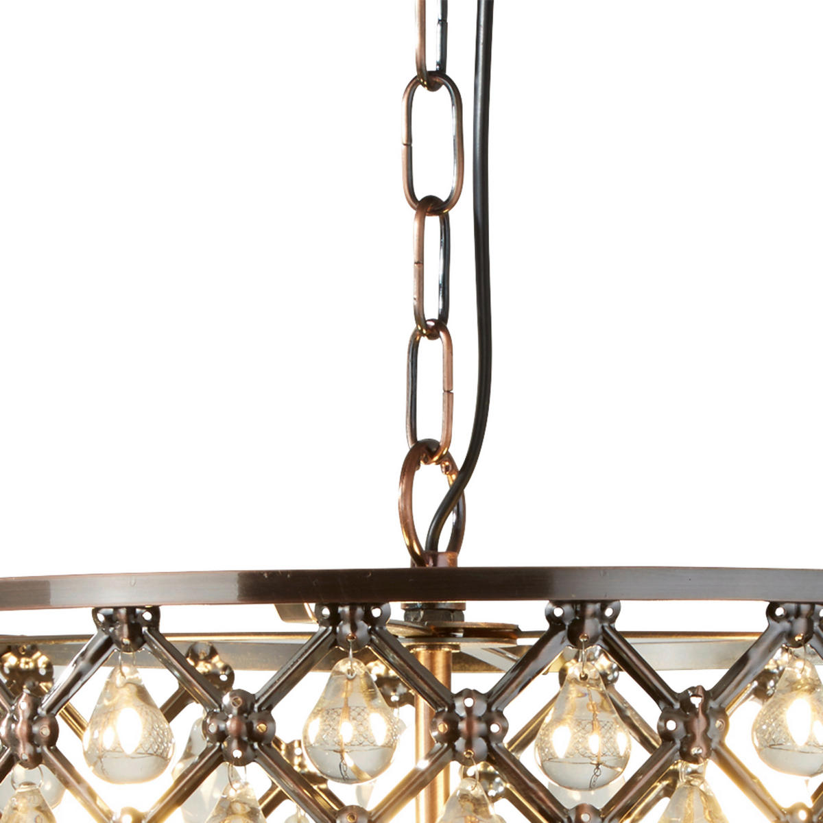 KRISTALNA VISEĆA SVJETILJKA  38/100 cm      Marquise  - bakrenaste boje, Lifestyle, staklo/metal (38/100cm)