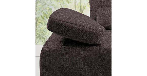 ECKSOFA in Flachgewebe Dunkelbraun  - Dunkelbraun/Schwarz, Natur, Holz/Textil (314/176cm) - Valnatura