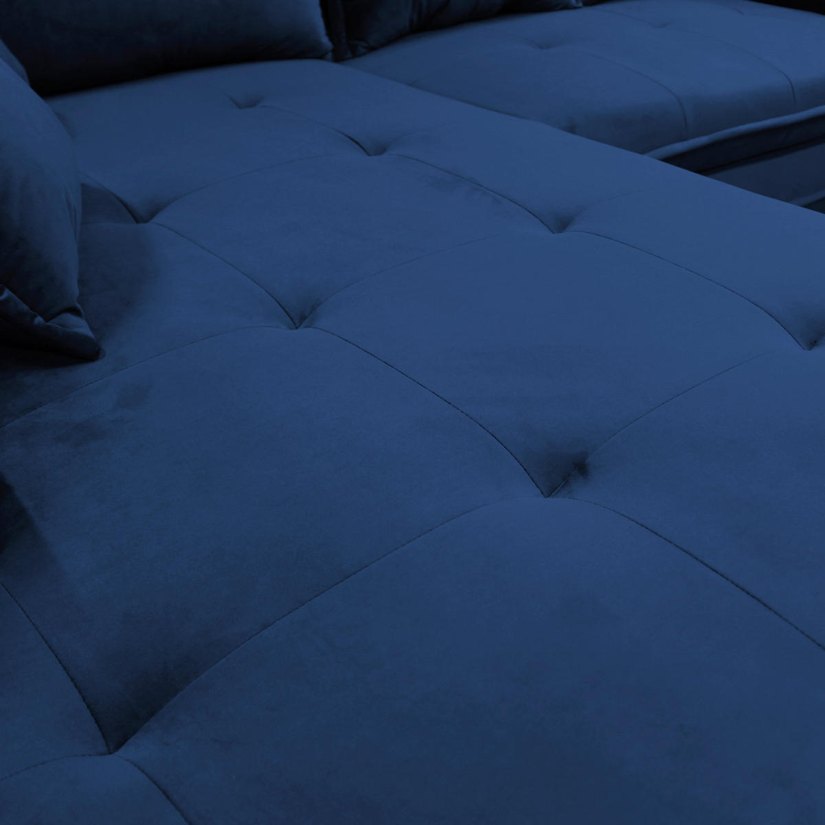 ECKSOFA in Velours Royalblau  187/277 cm  - Blau/Royalblau, Design, Textil/Metall (187/277cm) - Livetastic