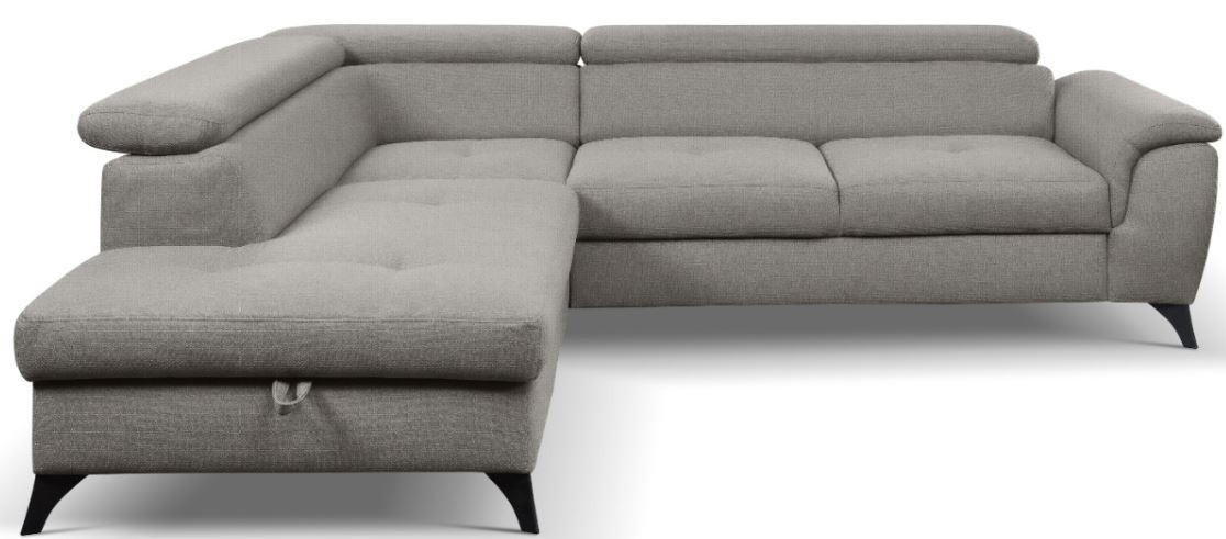 Canapea Modulară, textil, gri - negru/gri, Design, metal/textil (200/70-90/252cm) - Hom`in