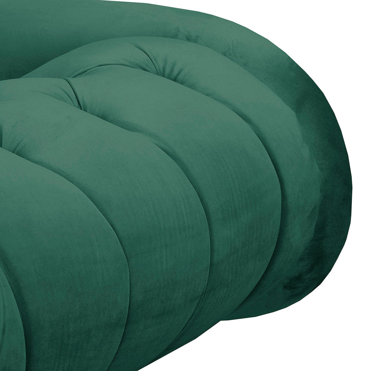 RÉCAMIERE Samt Grün  - Braun/Grün, Design, Holz/Textil (185/93/75cm) - Livetastic