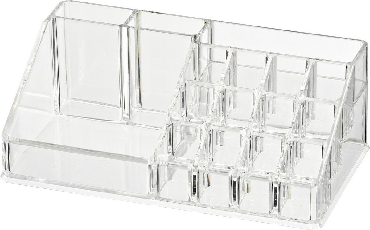 ORGANIZÉR NA KOSMETIKU průhledné - průhledné, Basics, plast (9/6,5/9cm)
