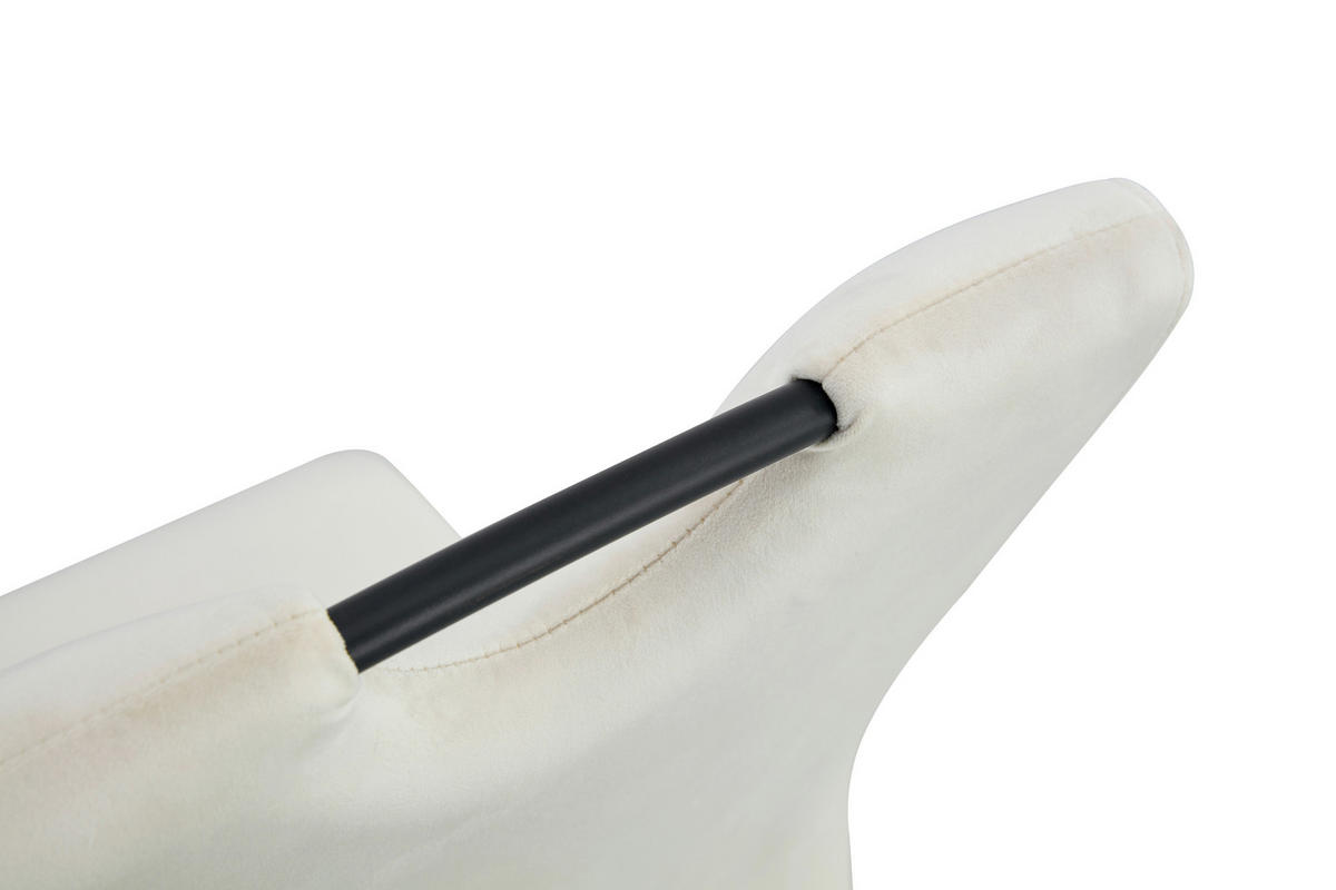 SCHWINGSTUHL-SET 2 Stück  in Webstoff  - Creme/Schwarz, MODERN, Textil/Metall (43/98/61cm) - MID.YOU