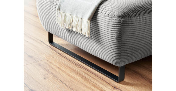 ECKSOFA  in Cord Dunkelgrau  180/266 cm  - Dunkelgrau/Schwarz, KONVENTIONELL, Textil/Metall (180/266cm) - Hom`in