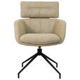 ARMLEHNSTUHL  Sitzfläche 360° drehbar Webstoff  - Graubraun/Schwarz, Design, Textil/Metall (62/92/66cm) - Dieter Knoll