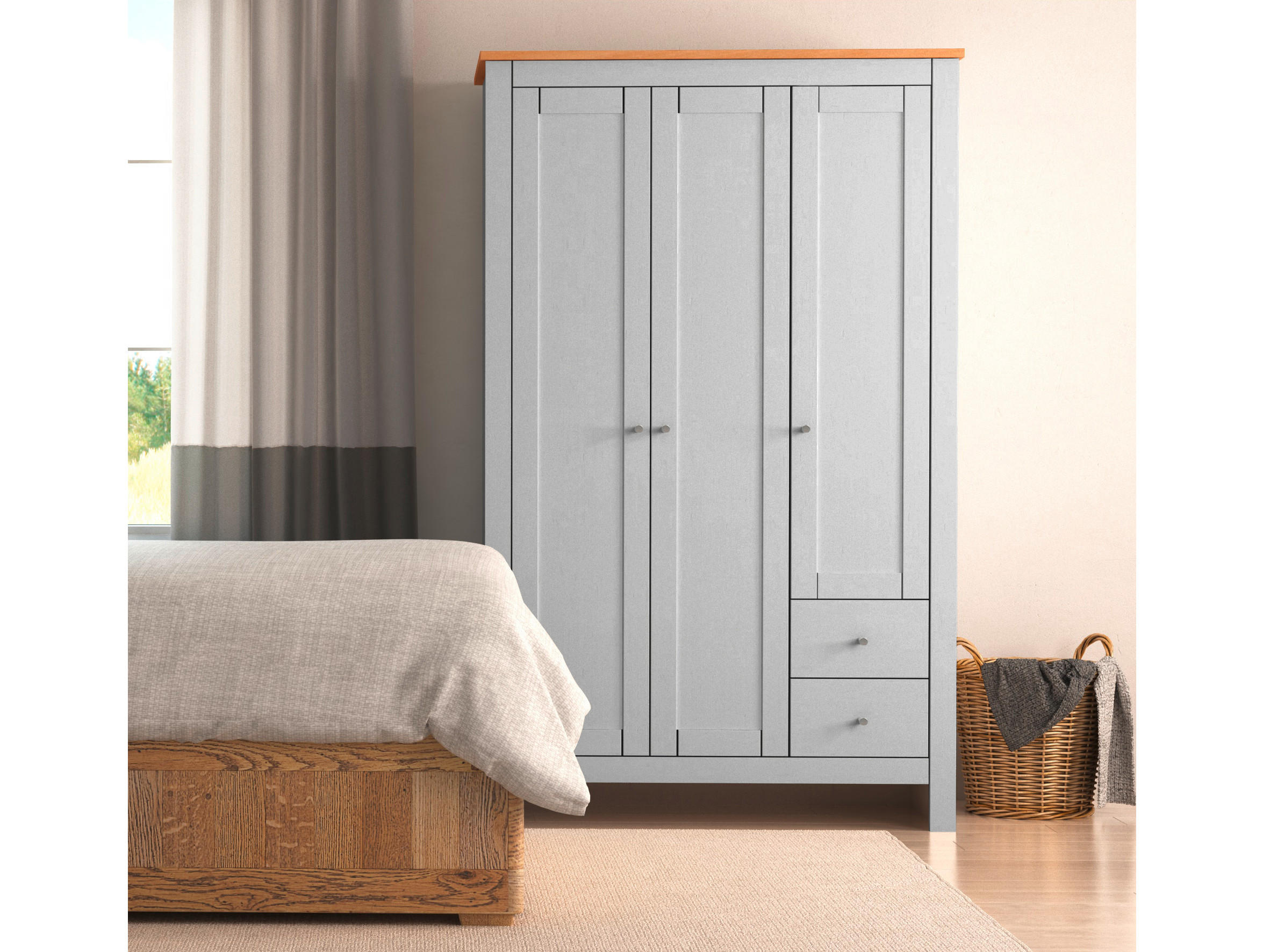 GARDEROBENSCHRANK 112/180/52 cm  - Eichefarben/Grau, Design, Holzwerkstoff/Metall (112/180/52cm) - MID.YOU