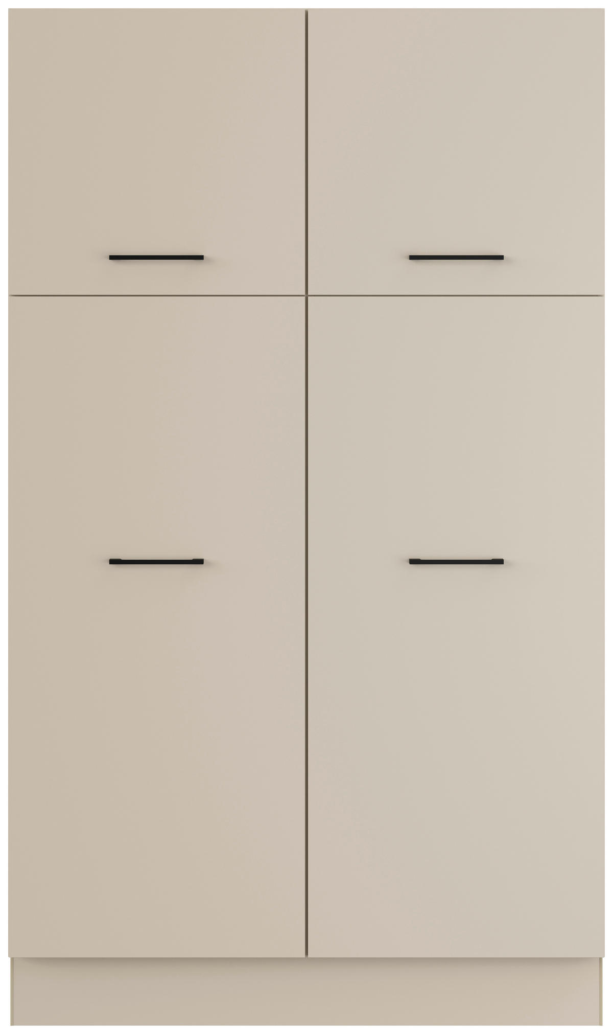 WÄSCHESCHRANK 120/206,2/58 cm Hellgrau  - Hellgrau/Schwarz, Basics, Holzwerkstoff/Metall (120/206,2/58cm) - Impuls