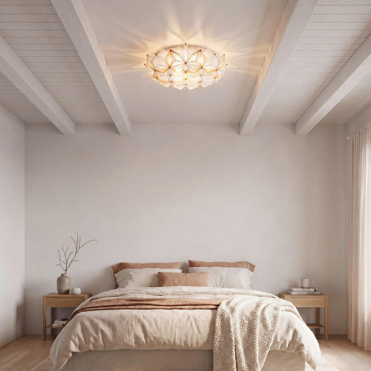 DECKENLEUCHTE La Vie 47/50/19 cm   - Transparent/Beige, Design, Kunststoff (47/50/19cm) - Slamp