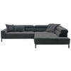 ECKSOFA in Feincord Anthrazit  - Anthrazit/Schwarz, Konventionell, Textil/Metall (311/219cm) - Hom`in