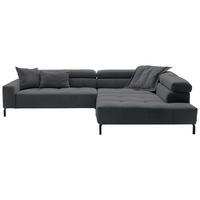 ECKSOFA in Feincord Anthrazit  - Anthrazit/Schwarz, Konventionell, Textil/Metall (311/219cm) - Hom`in
