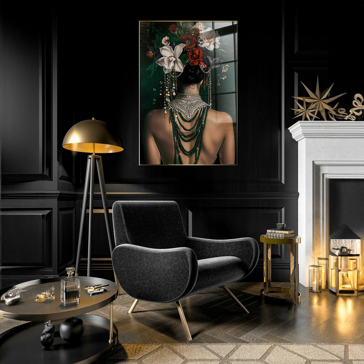 GLASBILD 80/120 cm  - Multicolor, Basics, Glas/Holz (80/120cm)