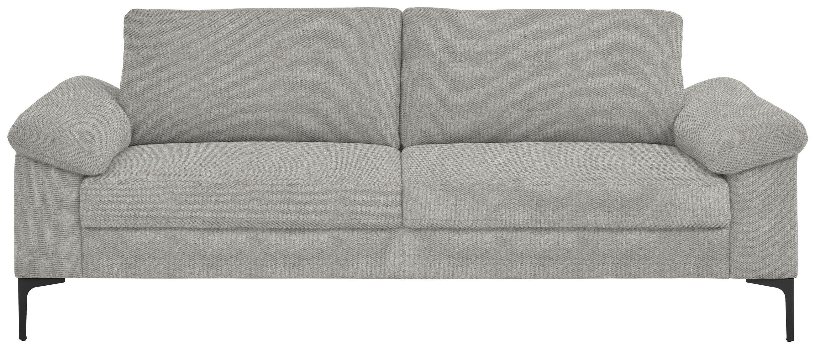 3-SITZER-SOFA in Flachgewebe Hellgrau  - Hellgrau/Schwarz, Design, Textil/Metall (226/89/97cm) - Pure Home Lifestyle