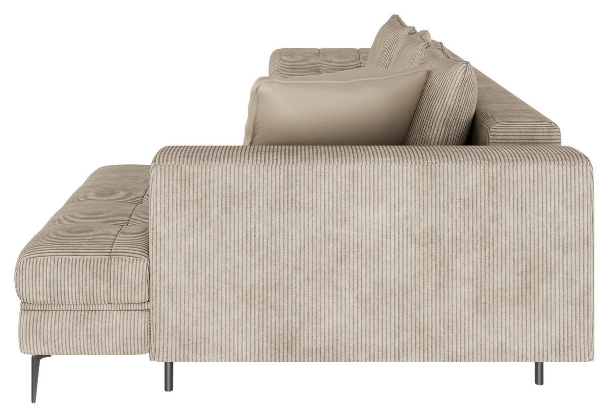 ECKSOFA Taupe  - Taupe/Creme, Design, Textil (177/276cm) - MID.YOU