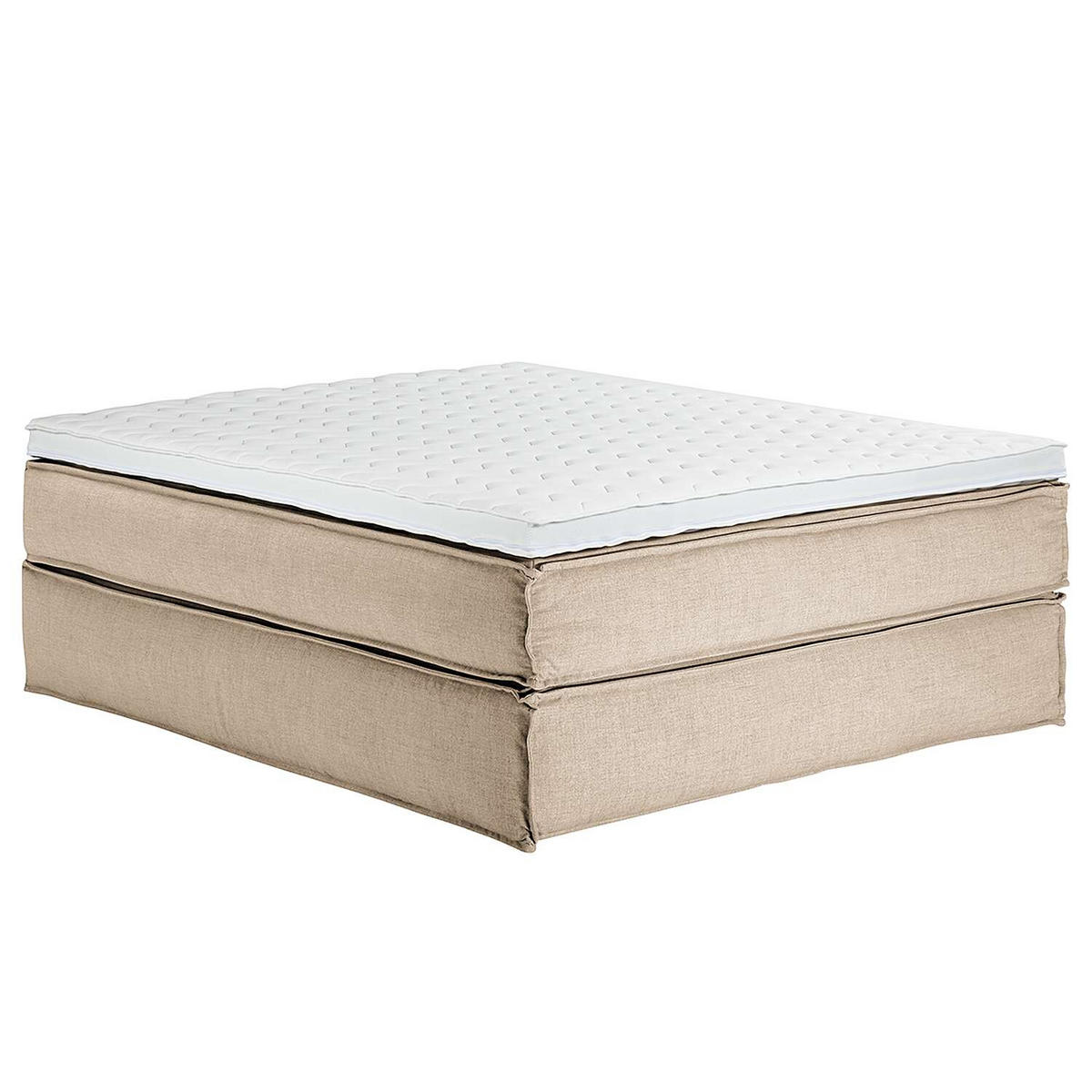 BOXSPRINGBETT 160/220 cm  in Beige  - Beige/Schwarz, Design, Textil (160/220cm) - home24