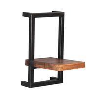 WANDREGAL 20/35/25 cm  - Schwarz/Naturfarben, Design, Holz/Metall (20/35/25cm) - MID.YOU