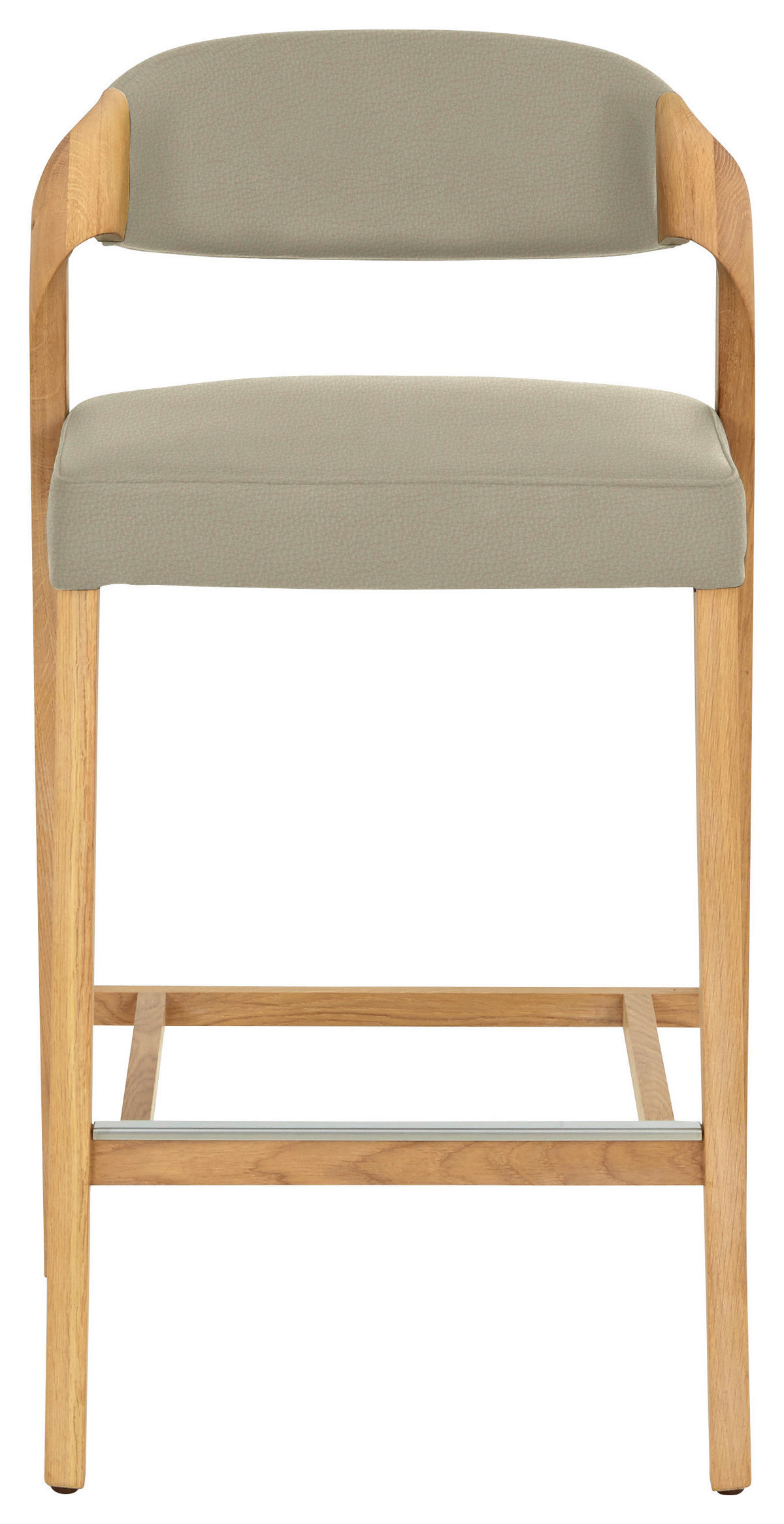 TRESENSTUHL in Beige, Wildeiche  - Wildeiche/Beige, Natur, Leder/Holz (51/93/49cm) - Voglauer