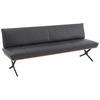 SITZBANK 214/88/66 cm  in Grau, Schwarz, Nussbaumfarben  - Nussbaumfarben/Schwarz, Design, Holz/Textil (214/88/66cm) - Koinor