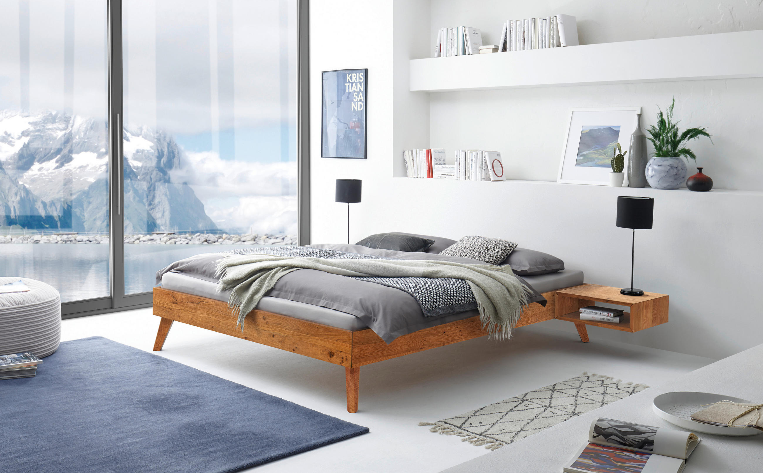 BETT 140/200 cm  in Wildeiche  - Wildeiche, KONVENTIONELL, Holz (140/200cm) - Hasena