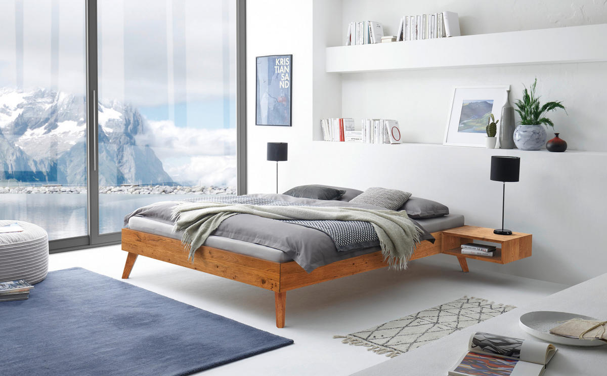 BETT 140/200 cm  in Wildeiche  - Wildeiche, KONVENTIONELL, Holz (140/200cm) - Hasena