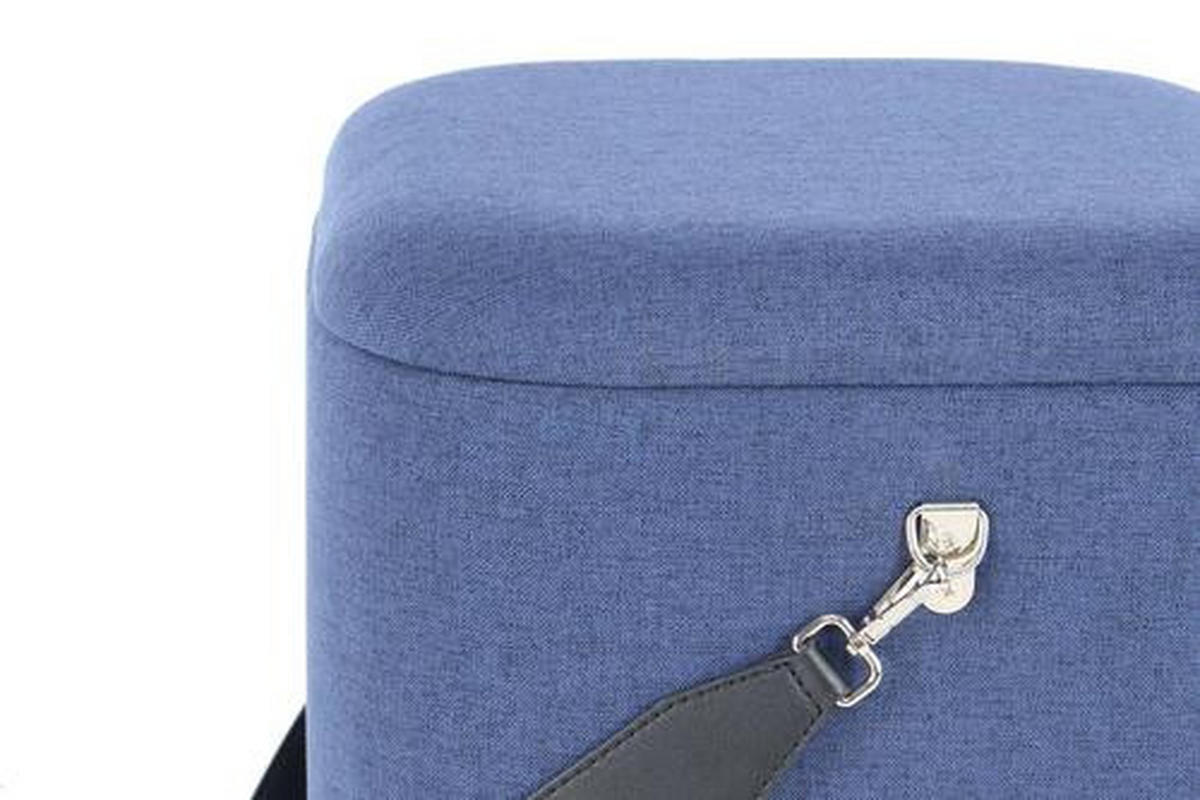 SADA TABURETŮ, 35,5/44/35,5 cm - modrá/černá, Basics, textil/plast (35,5/44/35,5cm)