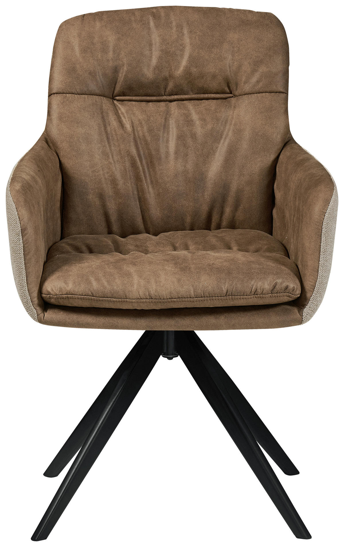 STOLIČKA S PODRÚČKAMI, kožený vzhľad, textilný výplet, hnedá - hnedá/čierna, Modern, kov/textil (57/87/64,5cm) - MID.YOU