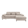 ECKSCHLAFSOFA in Cord Beige  - Beige/Schwarz, Modern, Textil/Metall (273/189cm) - Livetastic