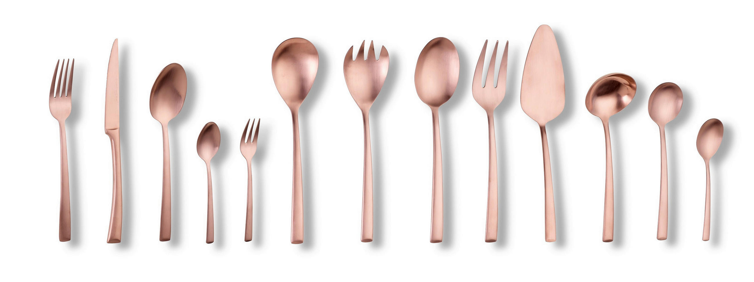 BESTECKSET Avelino 68-teilig Edelstahl - Bronzefarben, Basics, Metall - Echtwerk