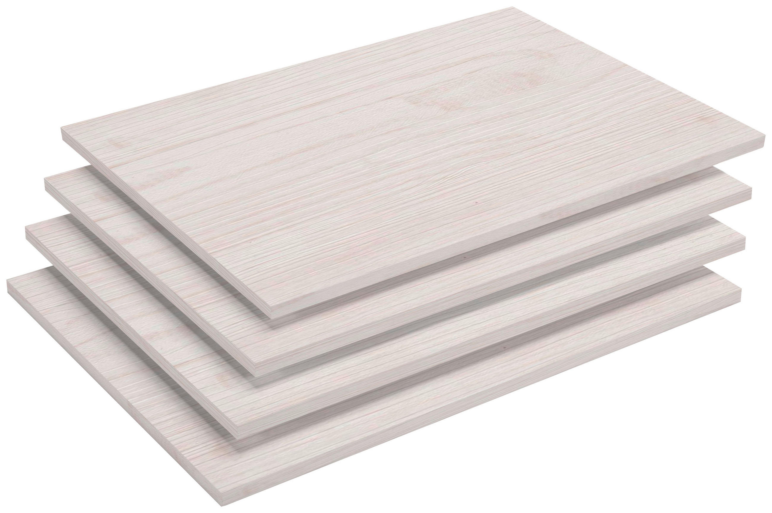 EINLEGEBODENSET 48/2,2/55 cm 4-teilig Weiß  - Weiß, Basics, Holzwerkstoff (48/2,2/55cm) - SetOne by Musterring