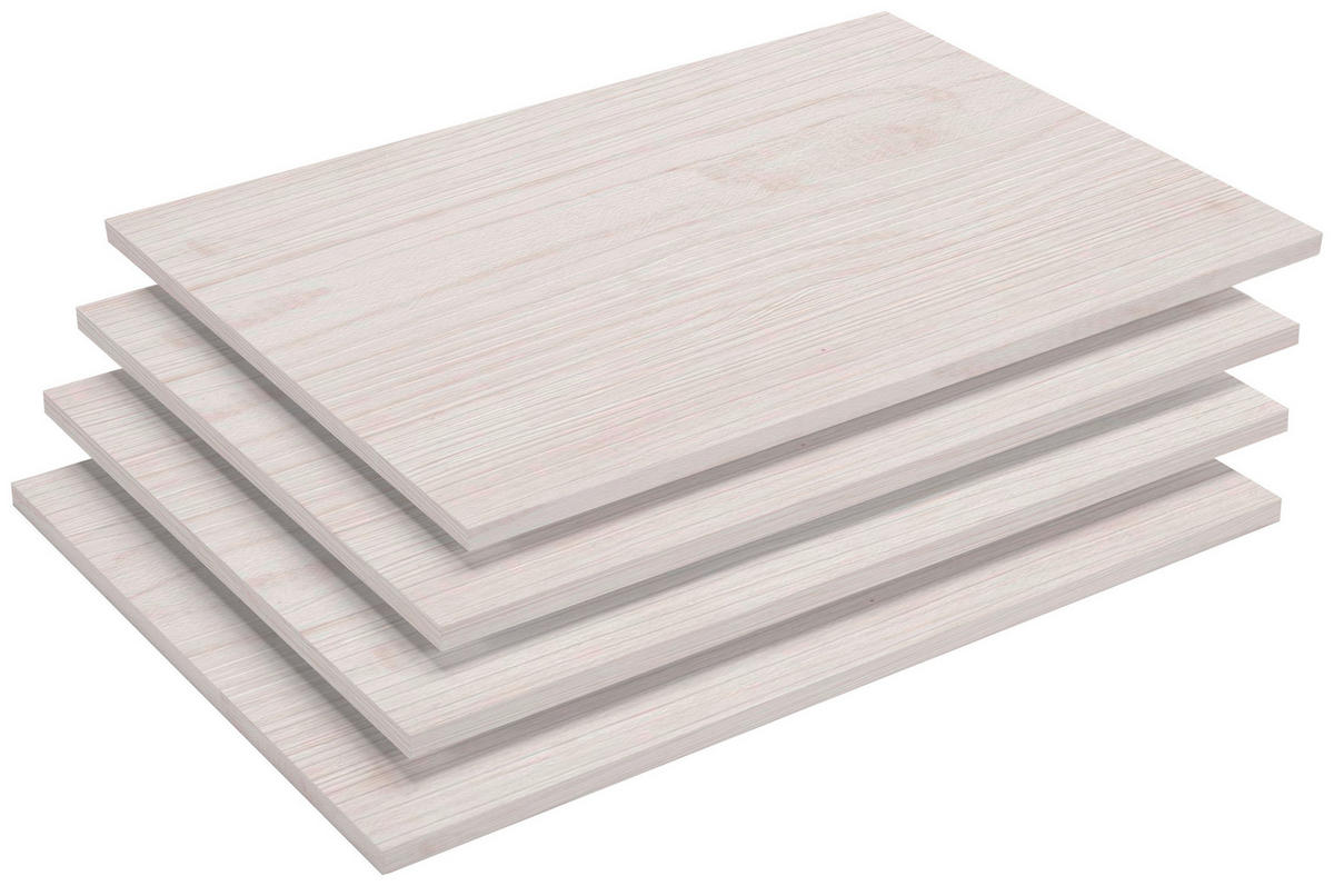 EINLEGEBODENSET 48/2,2/55 cm 4-teilig Weiß  - Weiß, Basics, Holzwerkstoff (48/2,2/55cm) - SetOne by Musterring