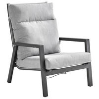 LOUNGE NASLANJAČ mrežasta prevleka aluminij  - siva/antracit, Trendi, kovina/tekstil (87/97/72cm) - Amatio