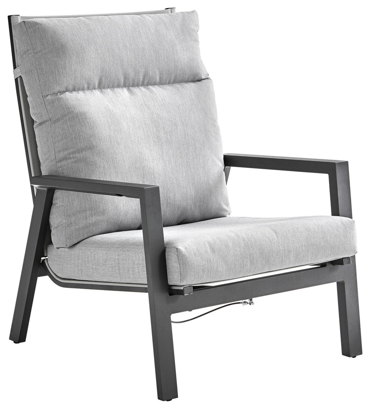 LOUNGE NASLANJAČ mrežasta prevleka aluminij  - siva/antracit, Trendi, kovina/tekstil (87/97/72cm) - Amatio