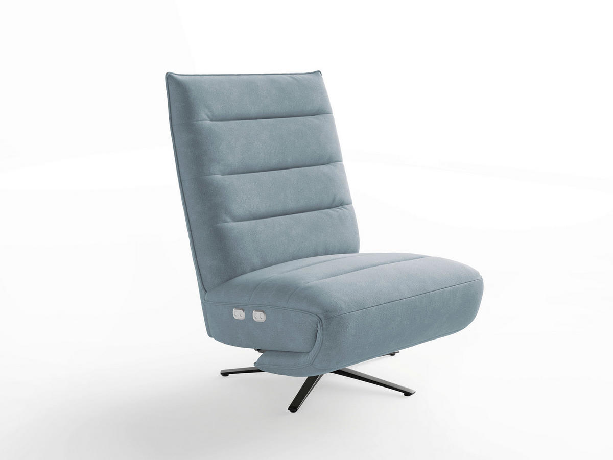 RELAXAČNÍ KŘESLO, textil, světle modrá - černá/světle modrá, Basics, kov/textil (80/109/98cm) - Sit & More
